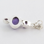 Best selling three stone purple amethyst sterling silver pendant